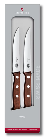 Wood Steak Knife Set, 2 pieces, 5 in