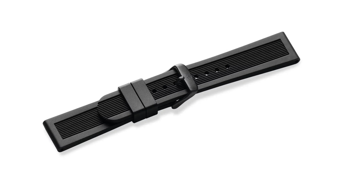 Black rubber strap with buckle