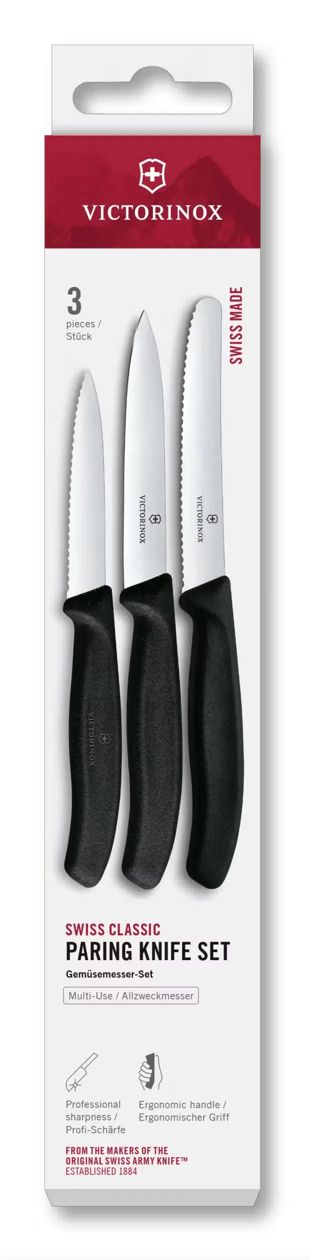 Swiss Classic Paring Knife Set, 3 Pieces, 4 in