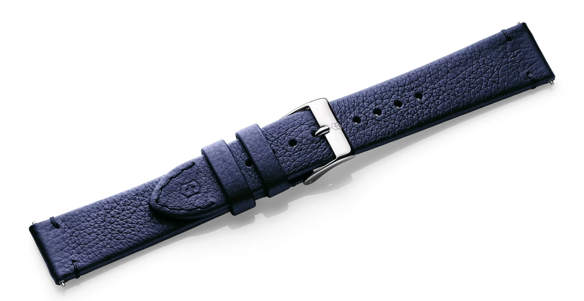 Blue leather strap with buckle