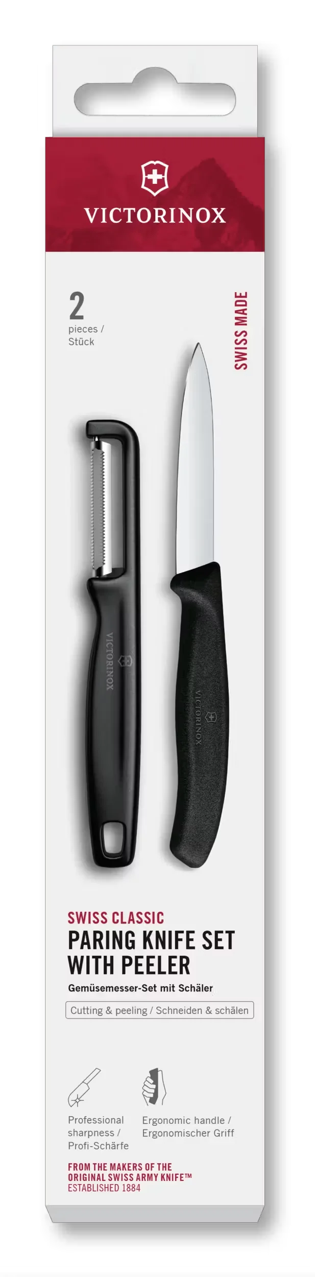 Swiss Classic Paring Knife Set with I-Peeler, 2 Pieces, 3 in