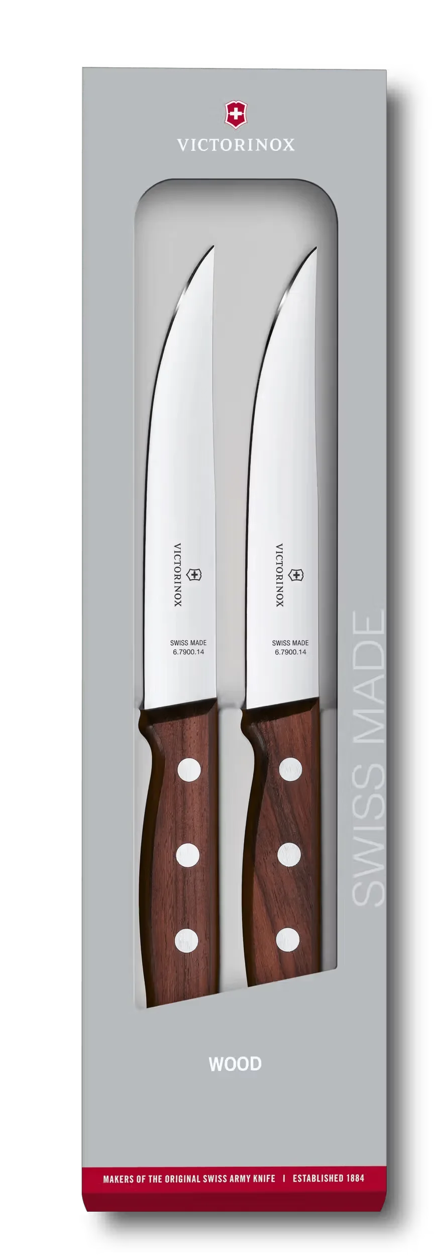 Wood Steak Knife Set, 2 pieces, 6 in