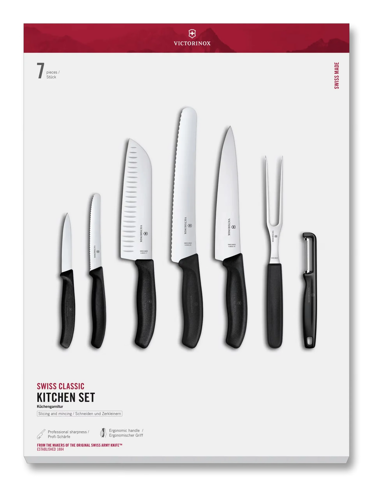 Swiss Classic Kitchen Set, 7 Pieces, 9 in