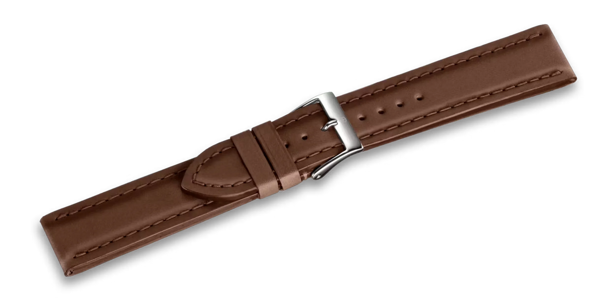 Brown leather strap with buckle