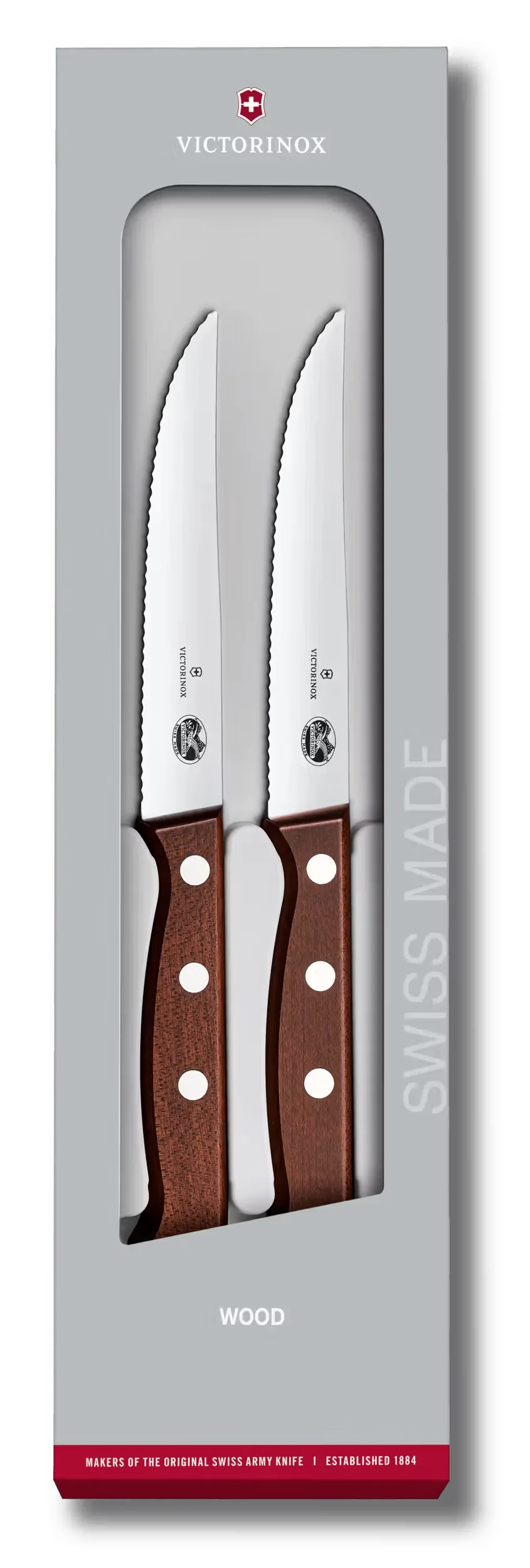 Wood Steak Knife Set, 2 pieces, 5 in
